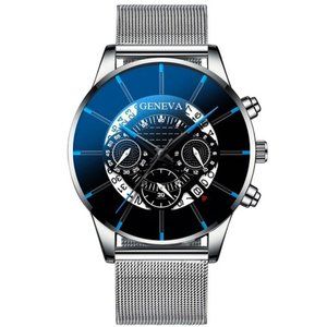 STEEL MINIMALIST CALENDAR WATCH... FOR THE MAN WHO KNOWS THAT LESS IS MORE NWT